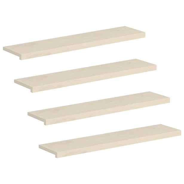 vidaXL Schodové nášlapy 4 ks 110 x 30 x 2 cm Bílá Masivní dubové dřevo