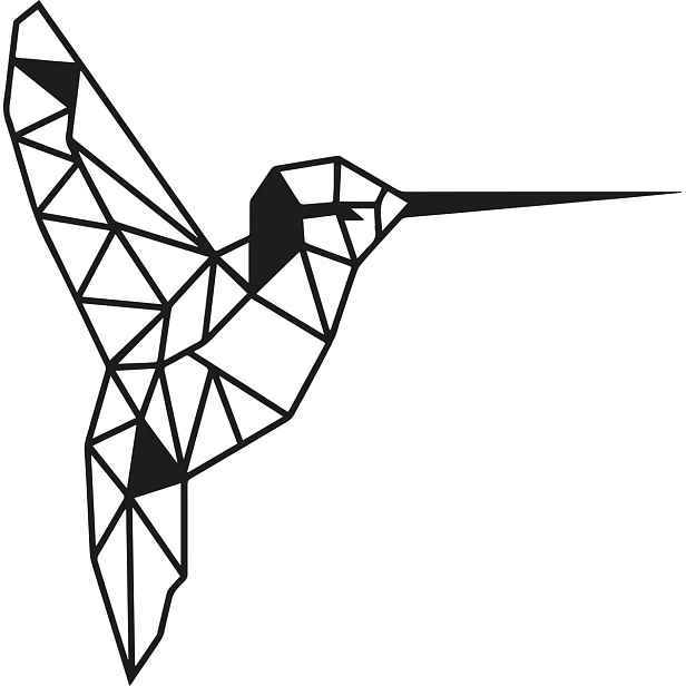 Wallity Nástěnná kovová dekorace BIRD 44 cm černá