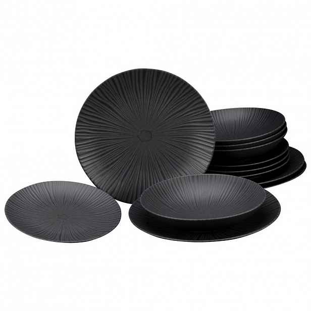 Creatable JÍDELNÍ SOUPRAVA Vesuvio black 12dílné