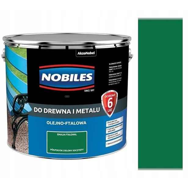 Nobiles Ftalonal Barva Na Dřevo A Kov 10L Zelený Šťavnatý Pololesk