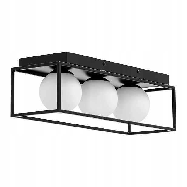 Stropní svítidlo moderní 3 bodové E9 skleněné koule v rámu