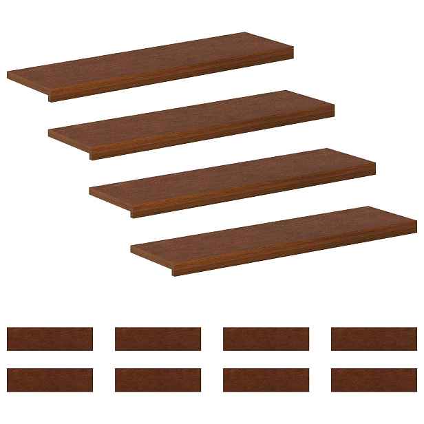 vidaXL Schodové nášlapy 12 ks 100 x 30 x 2 cm Tmavě hnědá