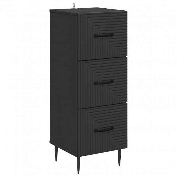 vidaXL Skříň se zásuvkami Černá 33 x 34,5 x 89,5 cm Kompozitní dřevo