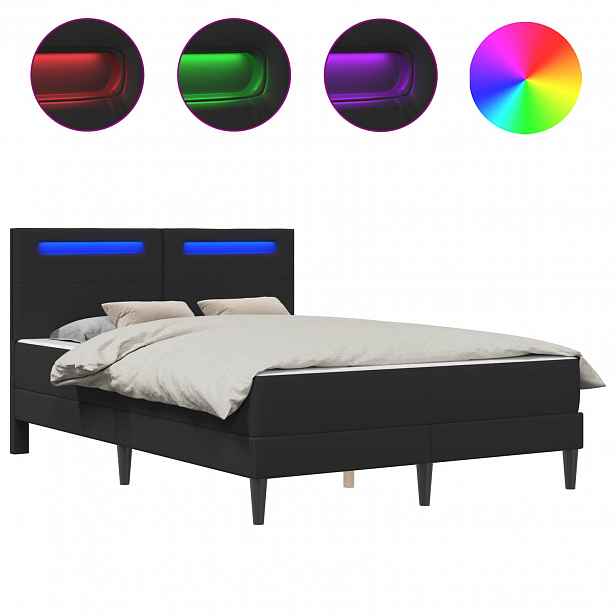 vidaXL Rám postele s matrací Černá 120 x 190 cm Umělá kůže