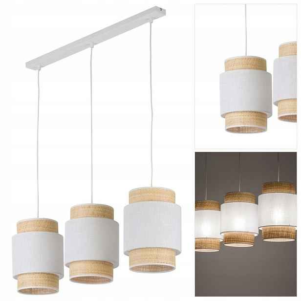 Bílá závěsná lampa Boho New je moderní nad jídelní stůl Tk Lighting