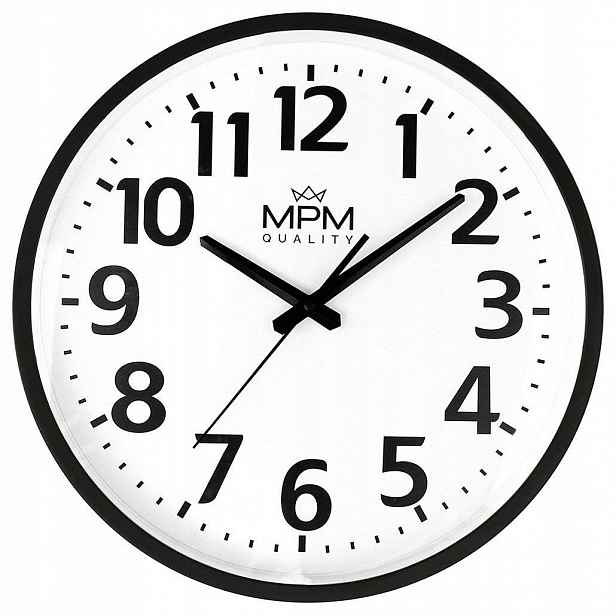 Čitelné Černé Nástěnné Hodiny Mpm E01.4205 35 cm