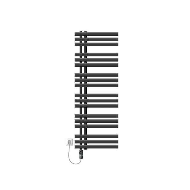 LuxeBath ELEKTRICKÝ KOUPELNOVÝ VYTÁPĚCÍ TĚLESO Iron EM 500x1400 mm antracitové s topným tělesem 900 W, digitální