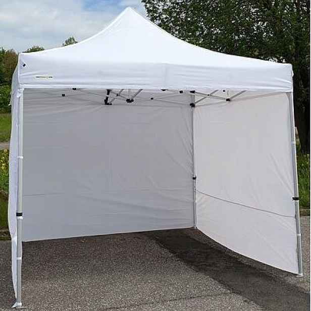 Nůžkový Párty stan 2x2m Alu Standard 4ks plné bočnice Bílá