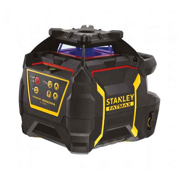 Stanley - Rotační laser s přijímačem a příslušenstvím, červený, dosah 600 m, integrovaná baterie, nabíječka FMHT77449-1