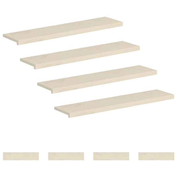 vidaXL Schodové nášlapy 8 ks 110 x 30 x 2 cm Bílá Masivní dubové dřevo