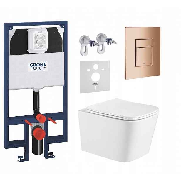 7v1 Wc Podomítkový Set, Stelaz Grohe Slim, Wc Mísa Tornado, Tlačítko