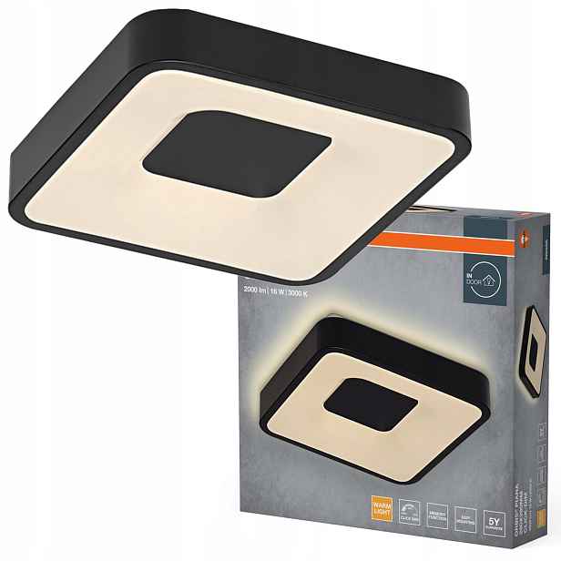 Stropní Svítidlo Led nástěnné svítidlo 16W 1000lm 3000K Teplá černá Orbis Osram