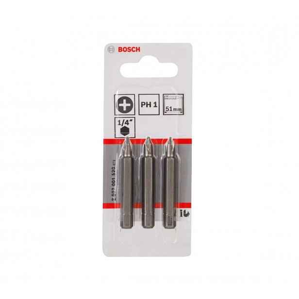 Bosch - Sada bitů PH1, délka 51 mm, 3 ks 2607001520