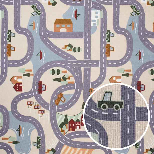 Dětský metrážový koberec Scanroad 39 - neúčtujeme odřezky z role, na míru, šíře 2m,3m,4m, vícebarevná, filc, dětský pokoj, Vopi
