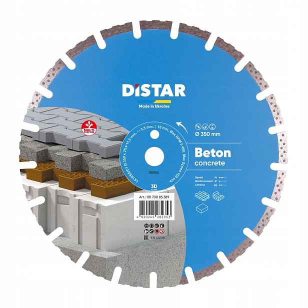Diamantový kotouč Distar Beton pro řezání betonu o průměru 350 mm