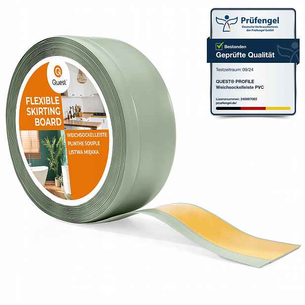 Podlahová lišta z Pvc samolepicí, 70/20 mm světle zelená šalvěj, 5 m