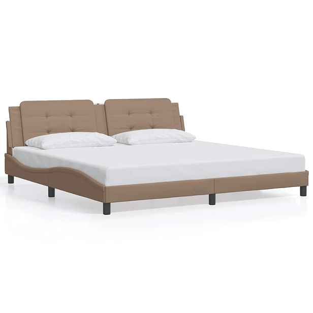 vidaXL Rám postele bez matrace Zadar cappuccino 200x200 cm umělá kůže
