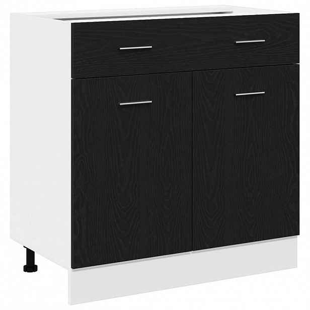 vidaXL Závěsná skříňka Černý dub 80 x 46 x 81,5 cm Kompozitní dřevo