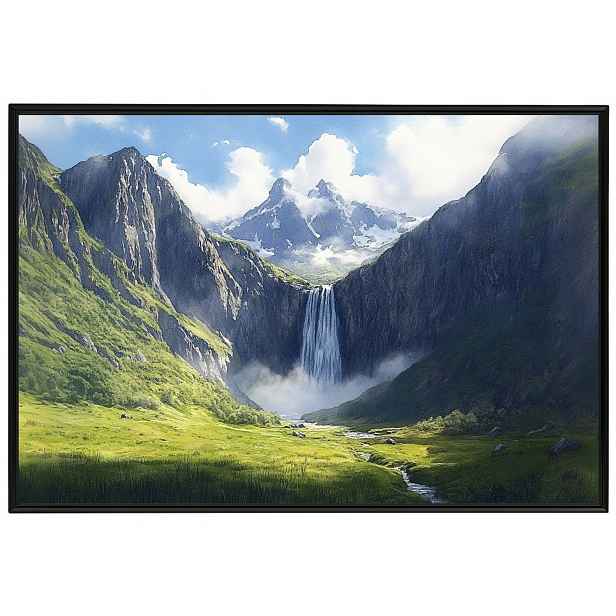 Plakát Rámeček Aluminium Krajina Hory Vrcholky Panorama Vodopád Řeka 60x40