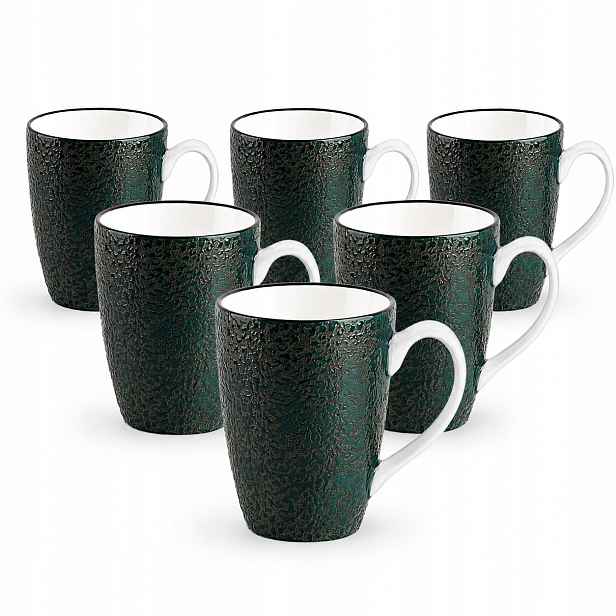 6 x Porcelánové šálky na kávu a čaj 450 ml Wilmax Barva Zelená Ručně vyrobeno