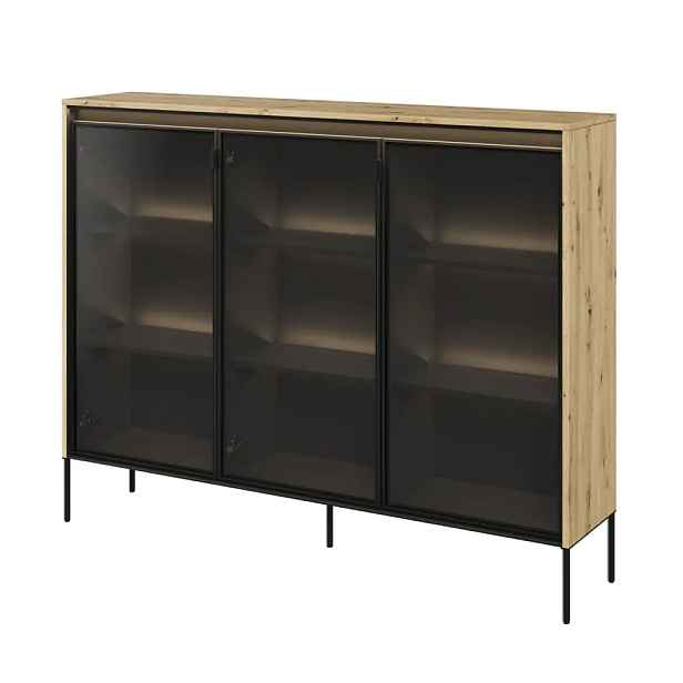 Casarredo Vitrína 3D s LED IPOLIS - dub artisan
