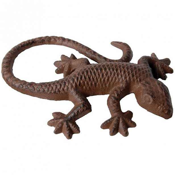 Litinová dekorace Esschert Design Ještěrka, 10,4 x 15,1 cm