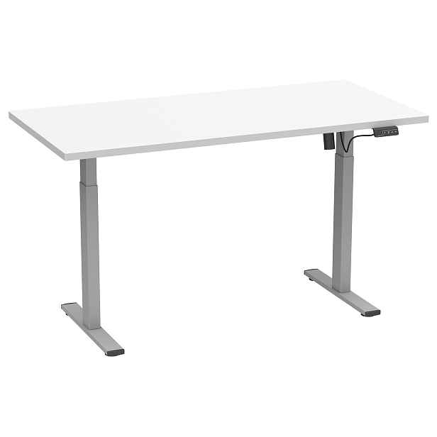 VCM Psací stůl »E-Lona«, plynule výškově nastavitelný. (bílá/stříbrná, 110 x 80 cm)