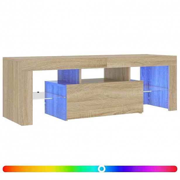 vidaXL TV skříňka s LED osvětlením dub sonoma 120 x 35 x 40 cm