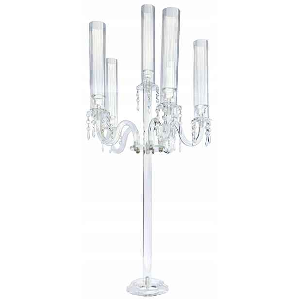 Akrylový 6-ramenný svícen 95 cm 5038-5+1 Kandelabra Křišťál