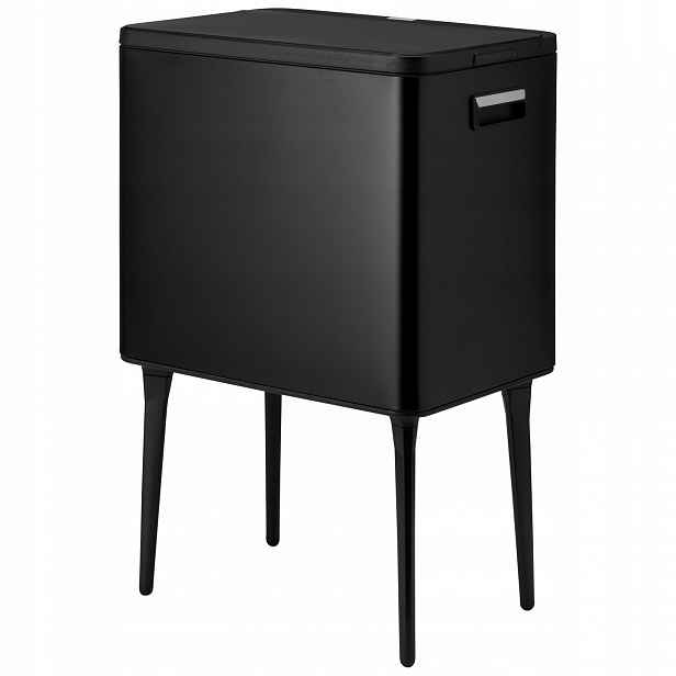 Automatický odpadkový koš, 35 l, kovový černý