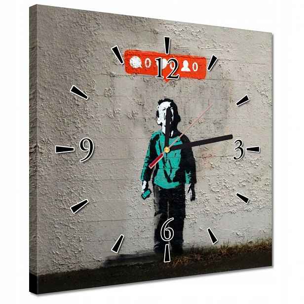 Hodiny 30x30 Banksy Zero Likes