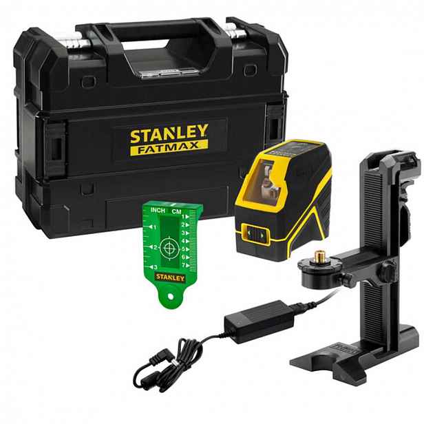Stanley - Křížový laser s příslušenstvím, zelený, dosah 50 m, integrovaná baterie, nabíječka FMHT77595-1