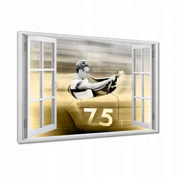 Obrazy 90x60 James Dean v autě