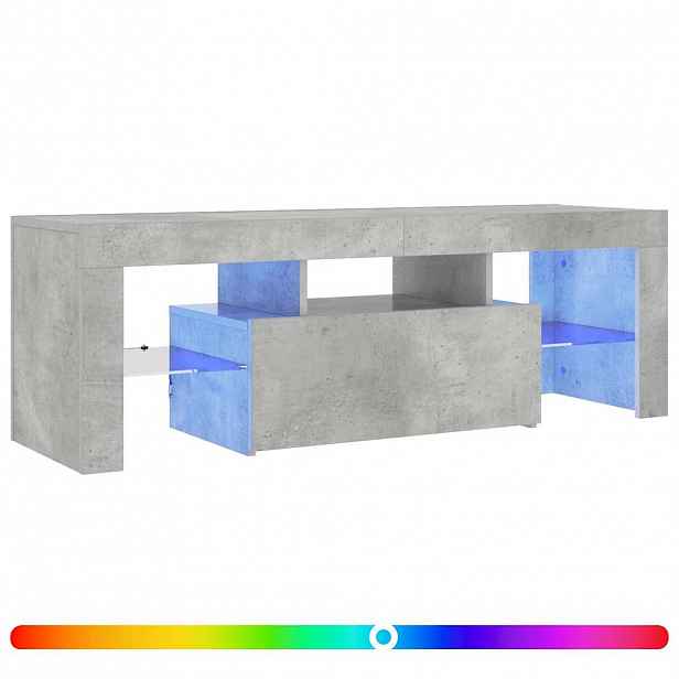 vidaXL TV skříňka s LED osvětlením betonově šedá 120 x 35 x 40 cm