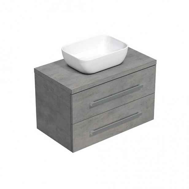 Koupelnová skříňka krycí deskou Naturel Cube Way 80x53x46 cm beton mat CUBE46803BE45