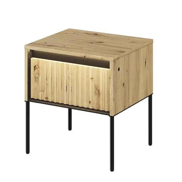 Casarredo Noční stolek 1S s LED IPOLIS - dub artisan