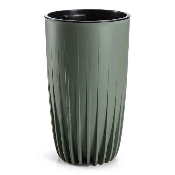 HowHomely Květináč STRIPPED ECO II 30 cm šedo-zelený