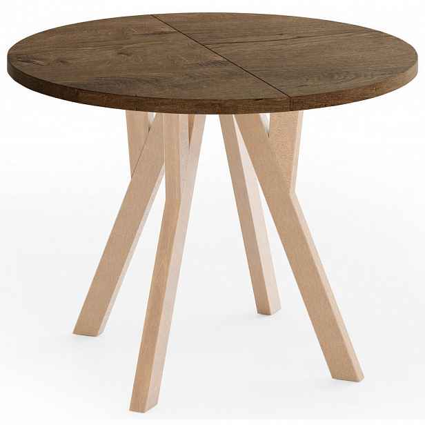 WFL GROUP ESSTISCH Avero runder ausziehbarer, Schwarz 80-160/80/77 cm