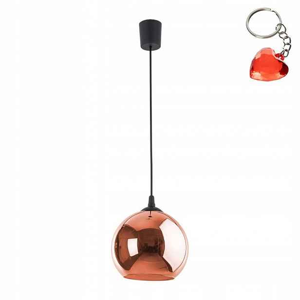 Závěsná Led lampa Měděné stínítko 25 cm Regulace výšky Tk Lighting