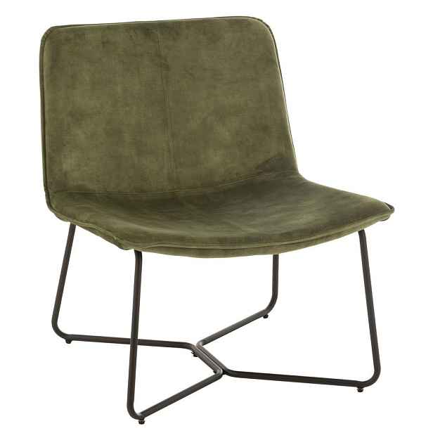 Zelené sametové křeslo Lounge Isabel Green - 71*68*78cm J-Line by Jolipa