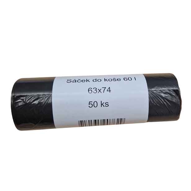 RC Sáčky do koše 60l 63x74 černé tenké 50ks/role