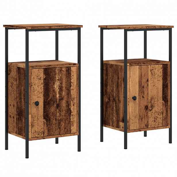vidaXL Noční stolky 2 ks old wood 41 x 31 x 80 cm kompozitní dřevo