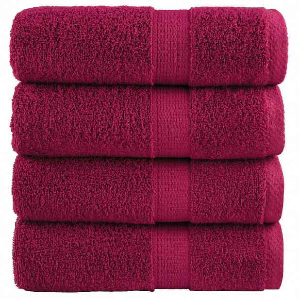 vidaXL Prémiové mycí utěrky SOLUND 4 ks bordó 30x30 cm 600 g/m²