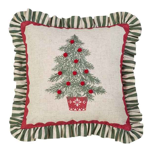 Dekorační polštář s vánočním motivem 45x45 cm Frilled Christmas Tree – Catherine Lansfield