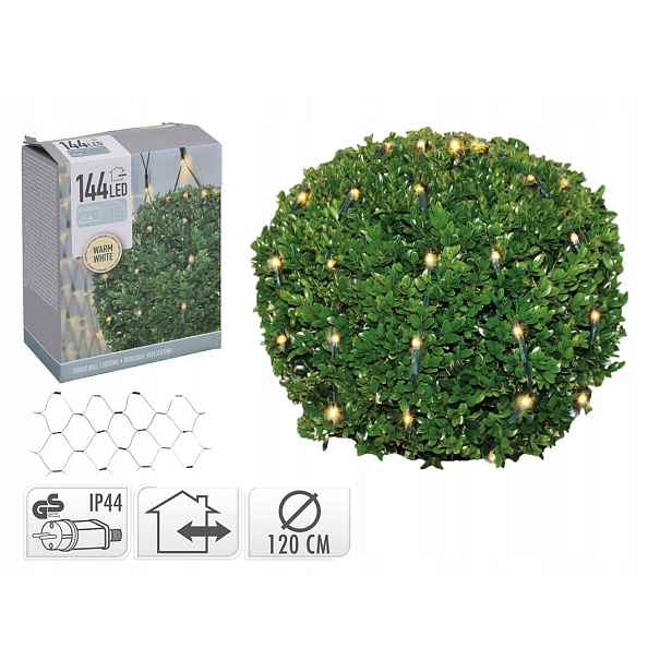 osvětlení vánoční Koule pr.1,2m 144LED teplá Bí, Síť