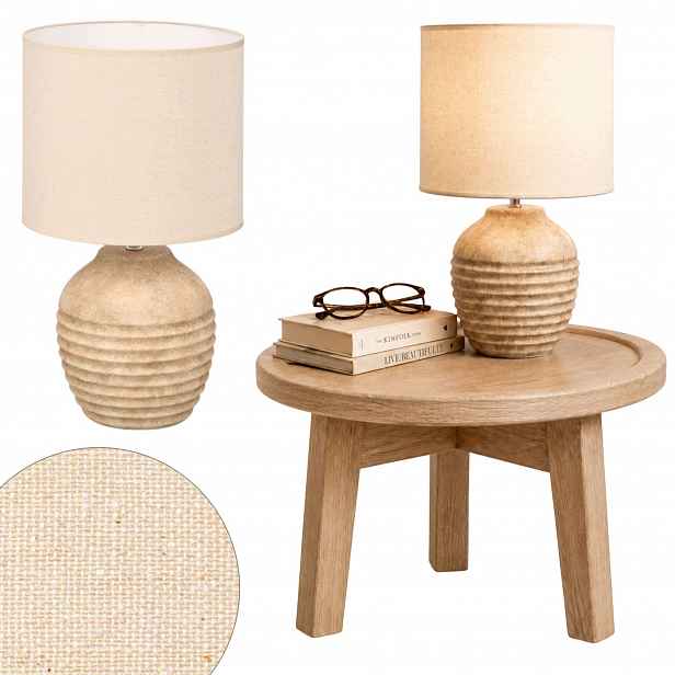 Noční Lampa Vintage béžová na stůl do ložnice obývacího pokoje ozdobná