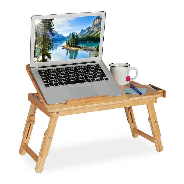Relaxdays STOLEK Přírodní bambus skládací 57x30 cm