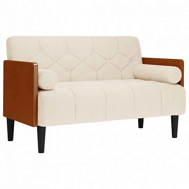 vidaXL Pohovka Loveseat s podhlavníkem, 110 cm, lněná