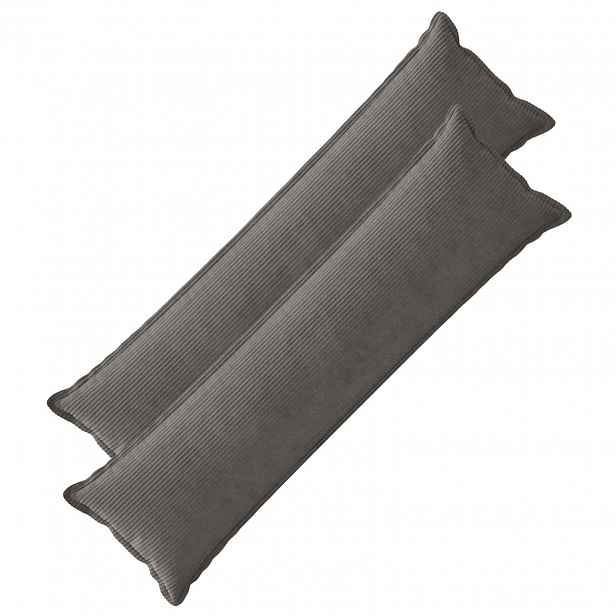 vidaXL Povlak na polštář 2 ks HOUTEN Tmavě šedá 40 x 145 cm manšestr