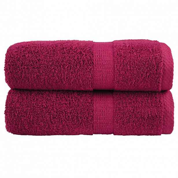 vidaXL Prémiové ručníky pro hosty SOLUND 2 ks bordó 30x50 cm 600 g/m²
